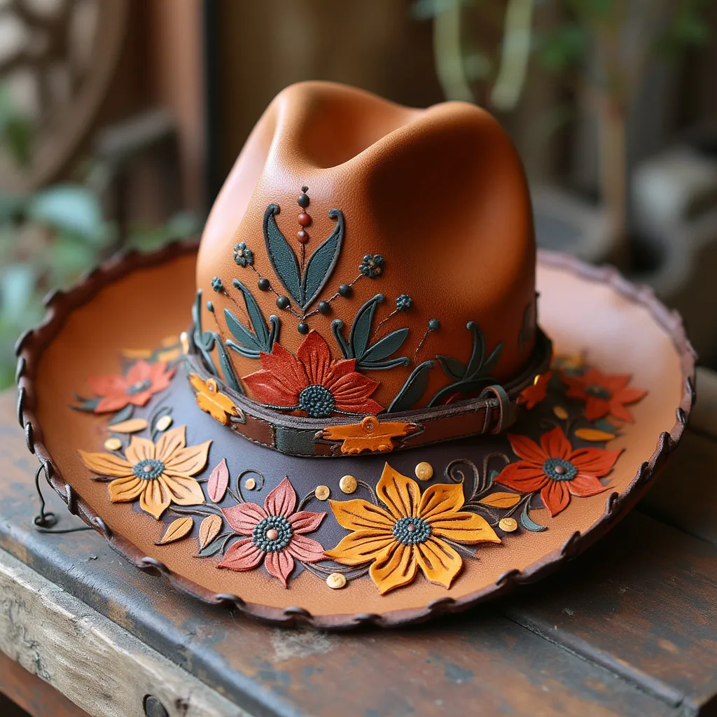 Bandolera de cuero repujado