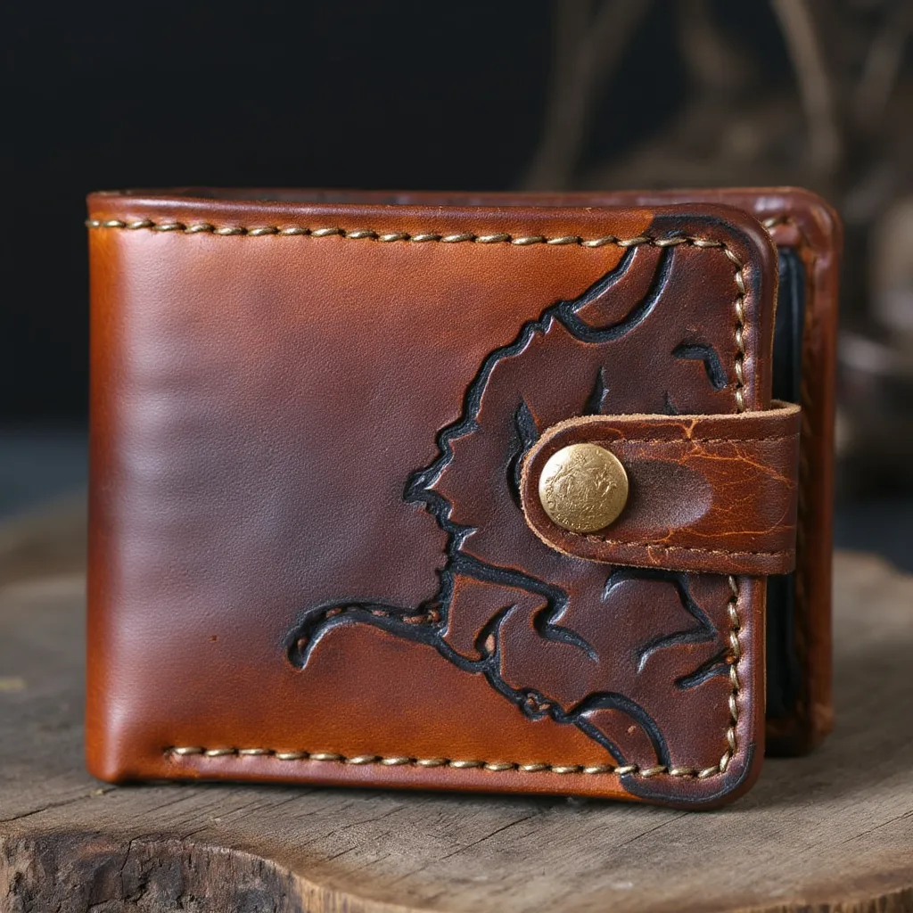 Billetera de cuero artesanal